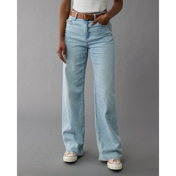 American Eagle Outfitters Denim - American Eagle Dreamy Drape Wide Leg Jeans Womens 12 Blue Super High Rise